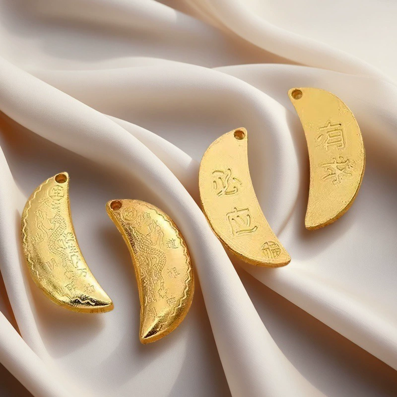 Древний позолоченный кулон-подвеска в форме луны из сплава для телефона, универсальное украшение, брелок для самостоятельного изготовления