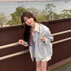 麂皮绒外套女2025春秋季韩系穿搭宽松学生夹克上衣薄款刺绣棒球服