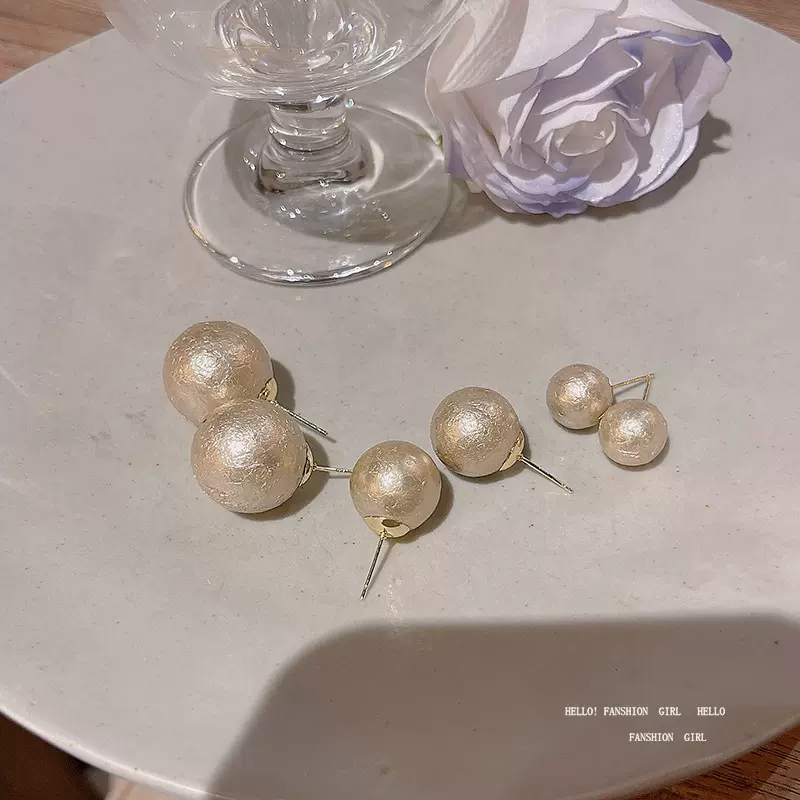 狂飙大嫂同款陈舒婷同款大珍珠耳钉S925银针简约轻奢气质耳环耳饰