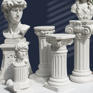 ✅ Roman Column Art Sketch Sculpture Ornament Column Decorative Sculpture Column Plaster Statue Head Roman Column