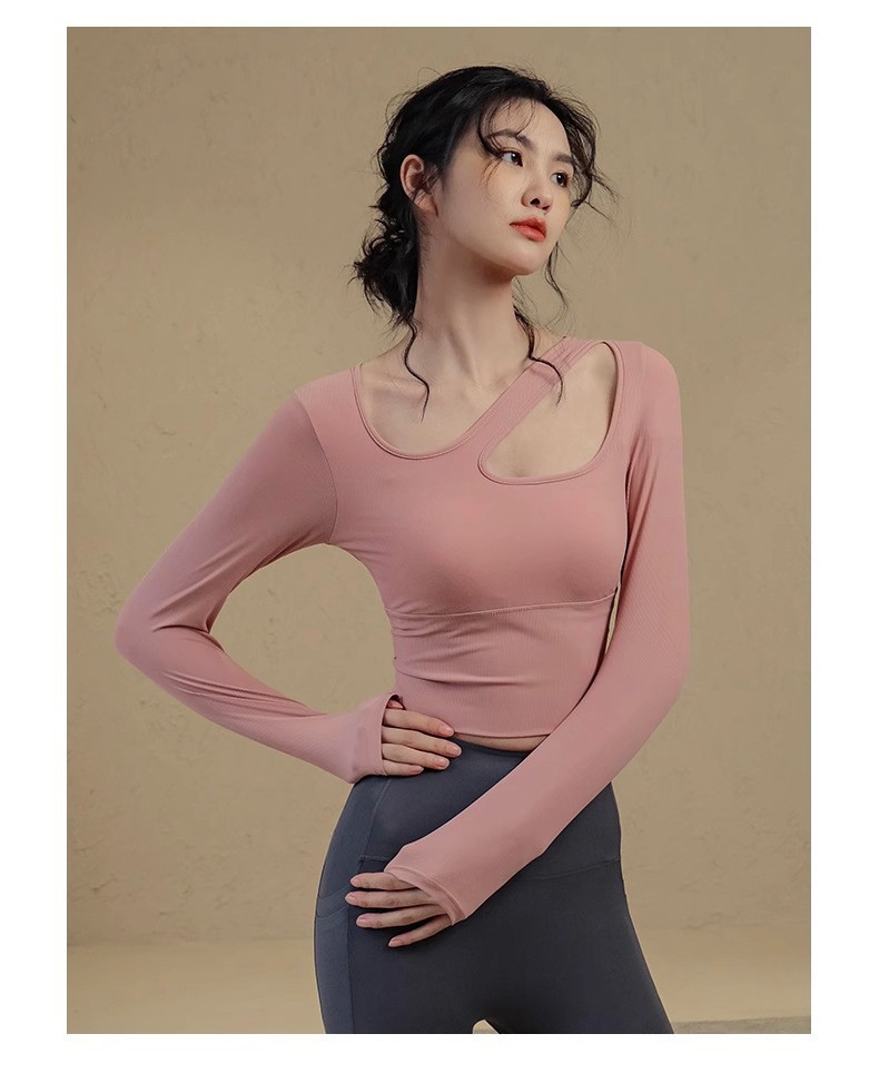 Stretch Quick Dry Long Sleeve T-Shirt Women's Fitness, Running, Yoga Tops, Gym Clothes Women_desvips.com