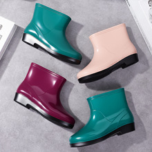 一件包邮时尚户外女防滑雨鞋 保暖加绒牛筋底低筒加厚雨靴女雨靴