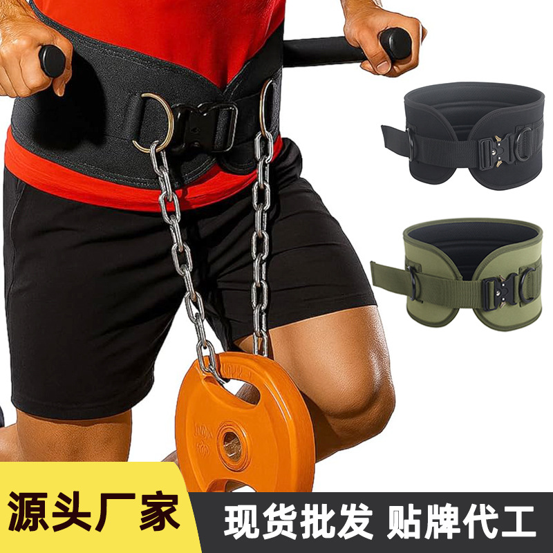 Fitness Strength Training Weight-Bearing Waist Protection Pull-Up Waist Training Thickened Chain Belt Gym Barbell Plate