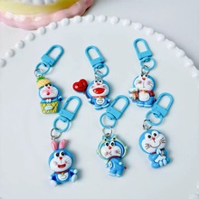 蓝扣卡通叮当猫钥匙扣学生书包可爱挂件少女包包挂饰情侣礼物饰品