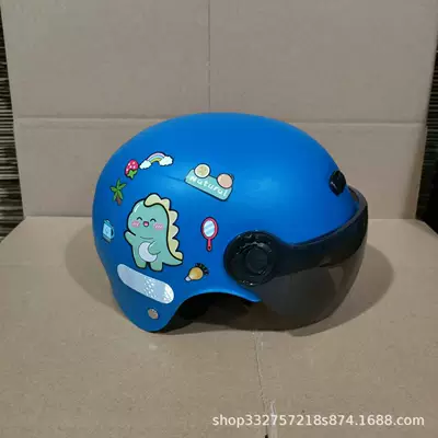 safety helmet — Motosiklet kaskı (dəbilqə) - blue-green-dinosaur-sunscreen-mirror-3c-certified-1-6-years-old-j02