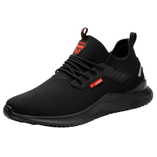 Labor protection shoes for men, anti-smash and puncture-resistant steel toe caps, lightweight, non-slip, wear-resistant, safe construction site fly-woven shoes, work shoes, cross-border