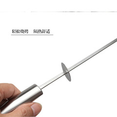 Zibo barbecue needle with handle BBQ stainless steel barbecue fork barbecue skewers heat-proof handle barbecue skewers mutton skewers