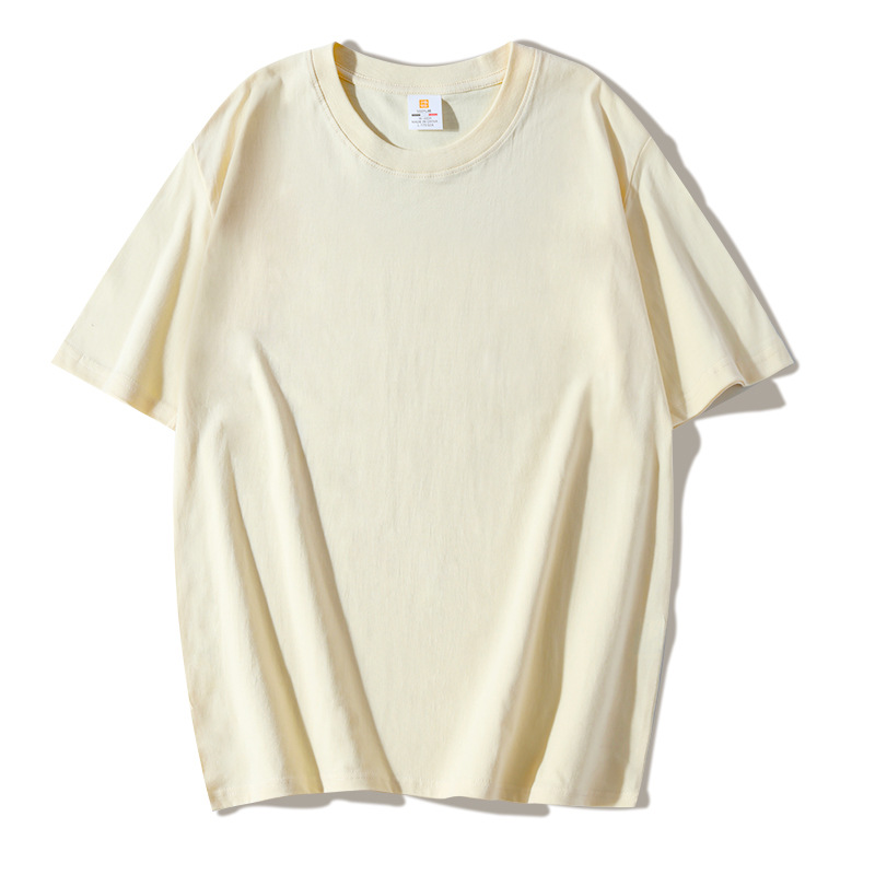 New summer short-sleeved T-shirt for men, round neck, solid color, all-cotton, men's undershirt