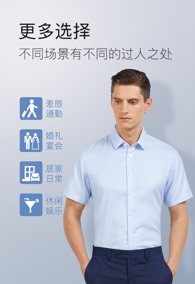 Áo sơ mi nam tay ngắn cổ vuông pha 12% dâu tằm, chống nhăn không cần ủi, form vừa vặn — Màu xanh nhạt lưới dài tay cổ vuông-1012, Màu xanh và trắng ca rô dài tay cổ vuông-1002, Màu xanh và trắng lưới ngắn tay cổ vuông-1002, Nền xanh sọc trtrắng dài tay cổ vuông-1008 chi tiết 14