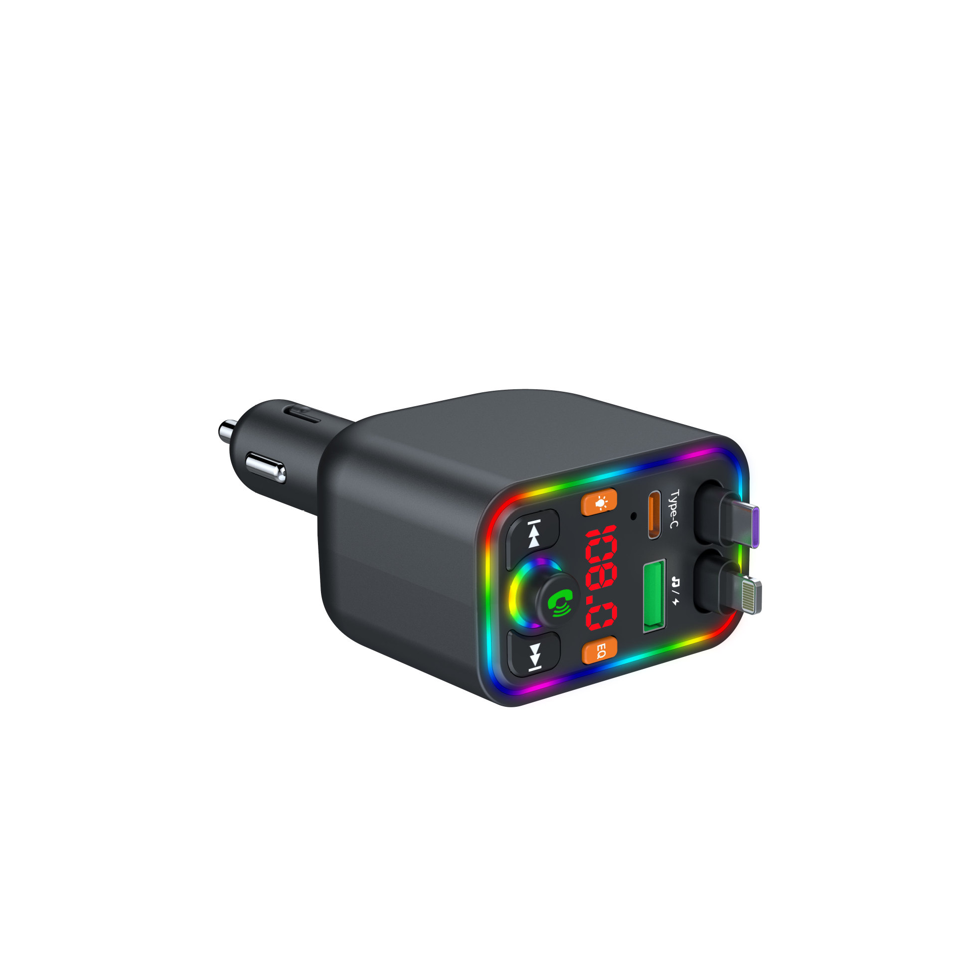 Ebay Cross-Border Factory Supply Car Bluetooth Receiver Supports Lossless Music Playback Car Mobile Phone Fast Charging