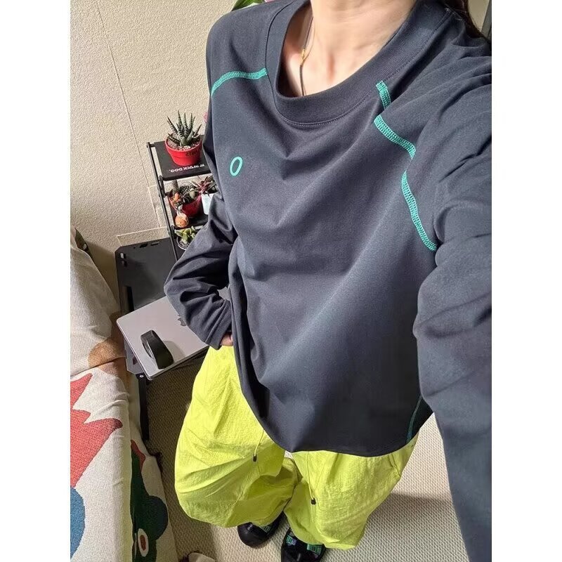 冰川蓝速干防晒长袖t恤男女秋季新款吸汗透气上衣户外跑步打底衫|undefined