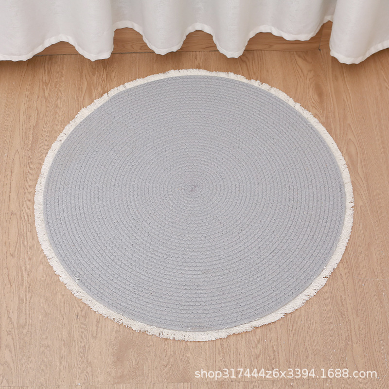 almohadilla de comedor redonda tejida mezclada una variedad de estilos almohadilla de comedor de aislamiento térmico almohadilla de comedor de césped de hierba para cocina doméstica almohadilla de aislamiento térmico