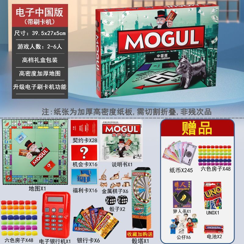 正版大富翁游戏棋世界版中国版超大号儿童成年版互动桌游房产大亨|undefined