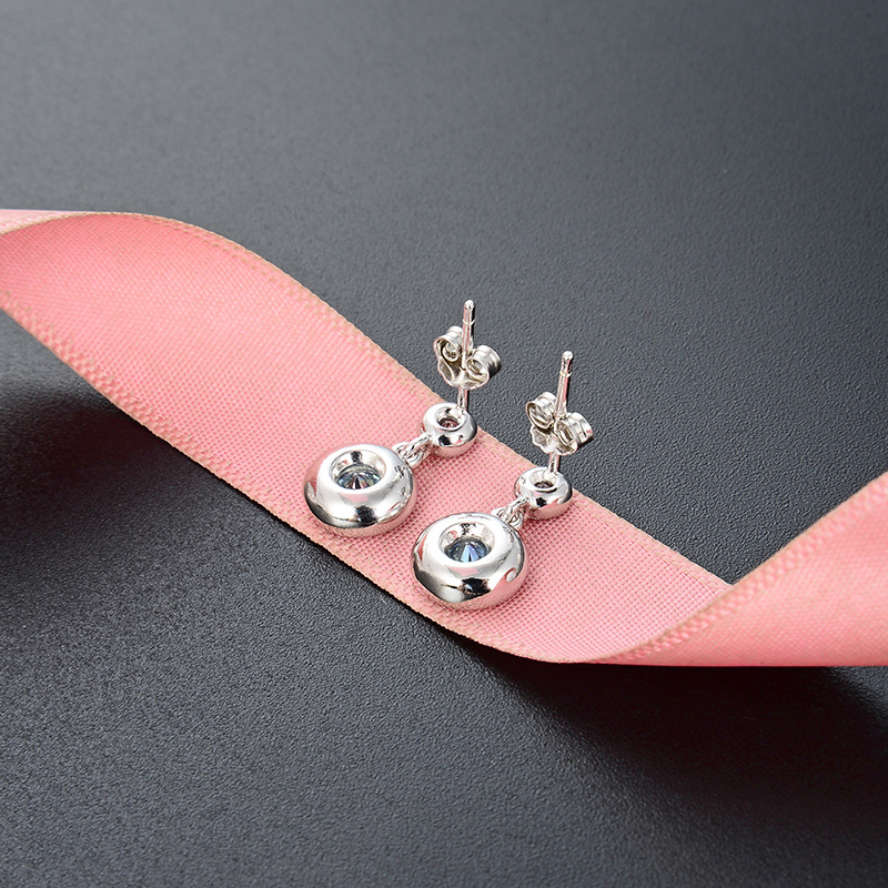 Pendientes de accesorios de diamantes frescos transfronterizos estilo japonés y coreano s925 pendientes de circón de plata pendientes redondos elegantes de las mujeres