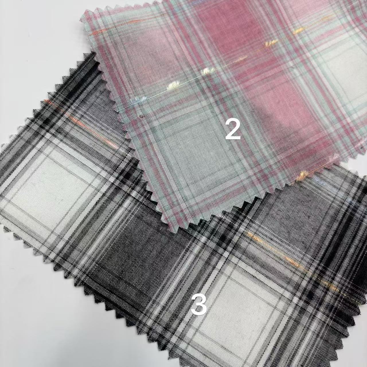 春夏雪尼尔提花流苏格子 日韩系男装女装格纹衬衫现货色织面料