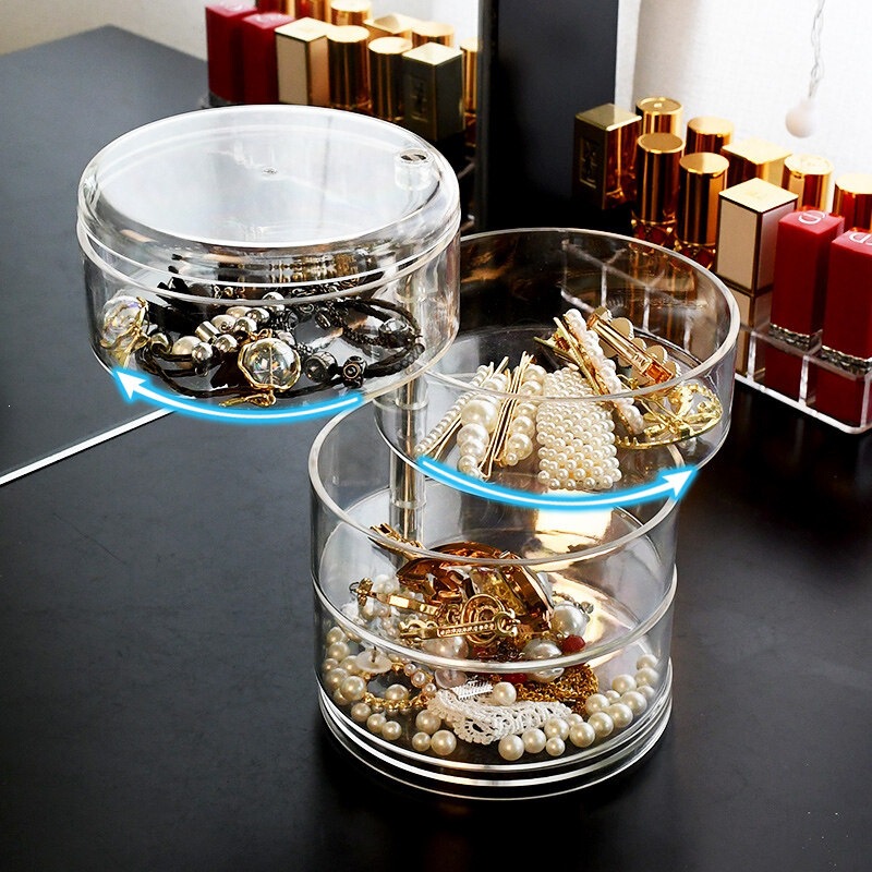 Desktop Rotating Jewelry Box, Hair Tie Box, Hairpin, Jewelry, Earring Stand, Nail Art, Necklace, Earrings, Cosmetics Storage Box Desktop Rotating Jewelry Box, Hair Tie Box, Hairpin, Jewelry, Earring Stand, Nail Art, Necklace, Earrings, Cosmetics Storage Box
