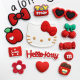 Red large bow cat head biscuit KT soft rubber PVC accessories diy hole slippers buckle mobile phone case decoration
