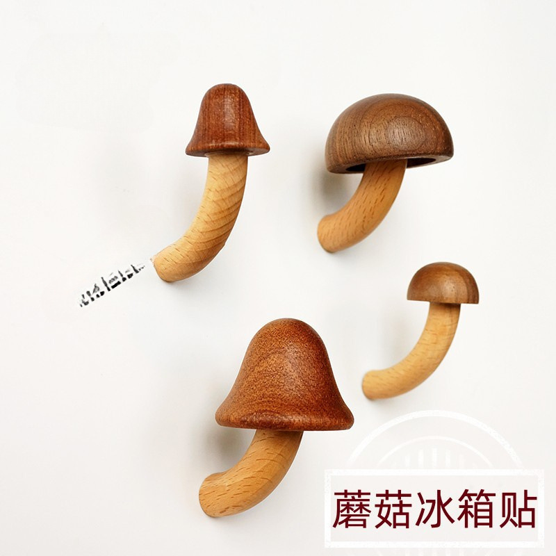 现货新款木质蘑菇冰箱贴磁性磁铁磁贴文创个性创意吸铁石留言贴|undefined