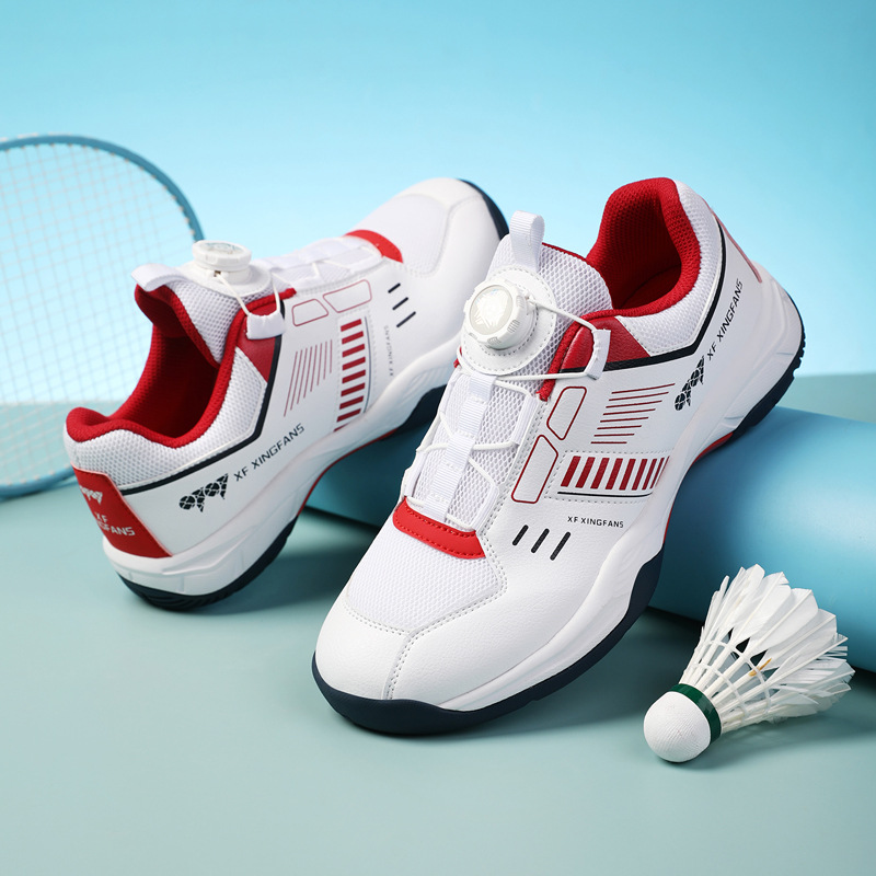 Nuevos zapatos de bádminton transfronterizos para hombres y mujeres entrenamiento de competición profesional antideslizante de malla ventilada zapatillas de vuelo