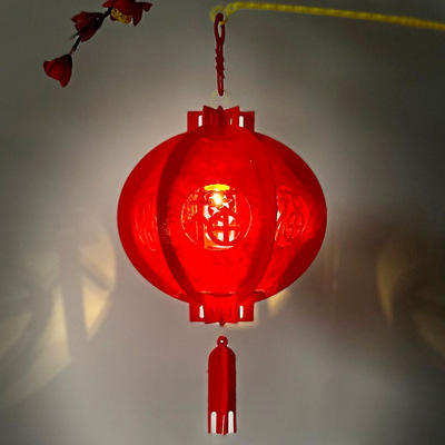 children diy portable luminescence lantern wholesale new year decorate Non-woven fabric Hollow Blessing Pendants Chinese New Year Spring Festival