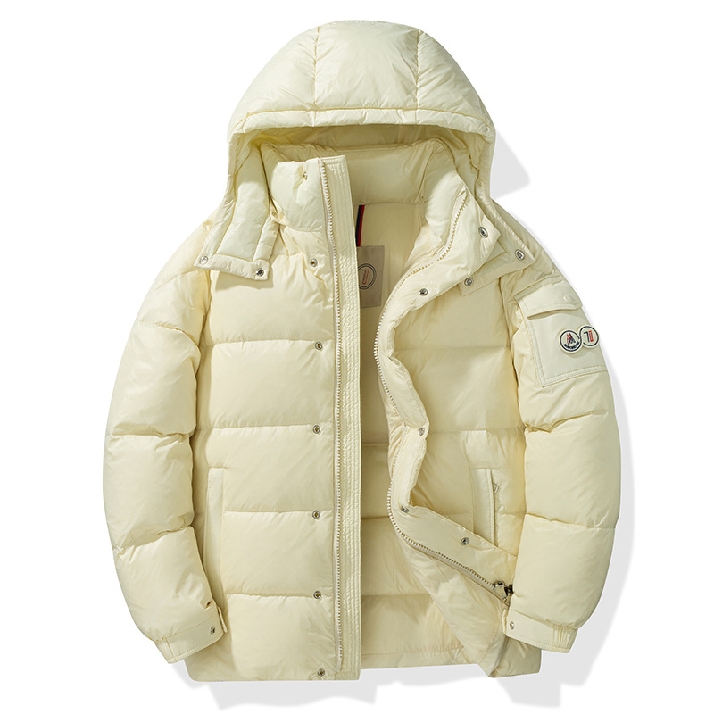 Jaqueta com capuz, tendência de moda de inverno, cor sólida, casual e versátil, estilo térmico._voghion.com
