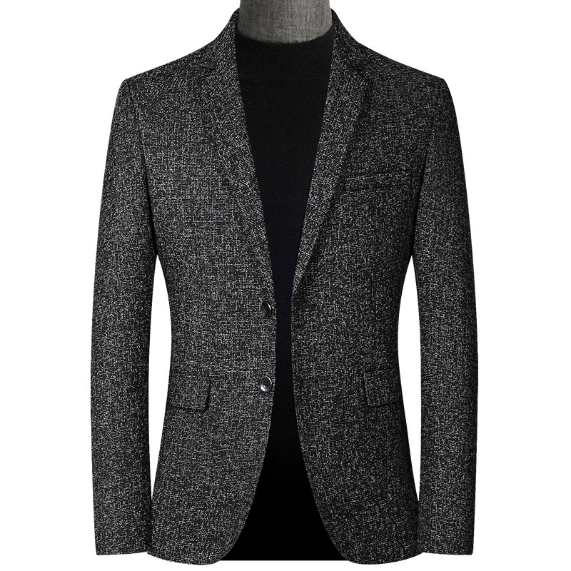 Chaqueta de Traje Casual para Hombre de Mediana Edad, Primavera-Otoño 2025, Chaqueta de Negocios, Traje de una Pieza, Corte Entallado, Chaqueta Moderna para Hombre