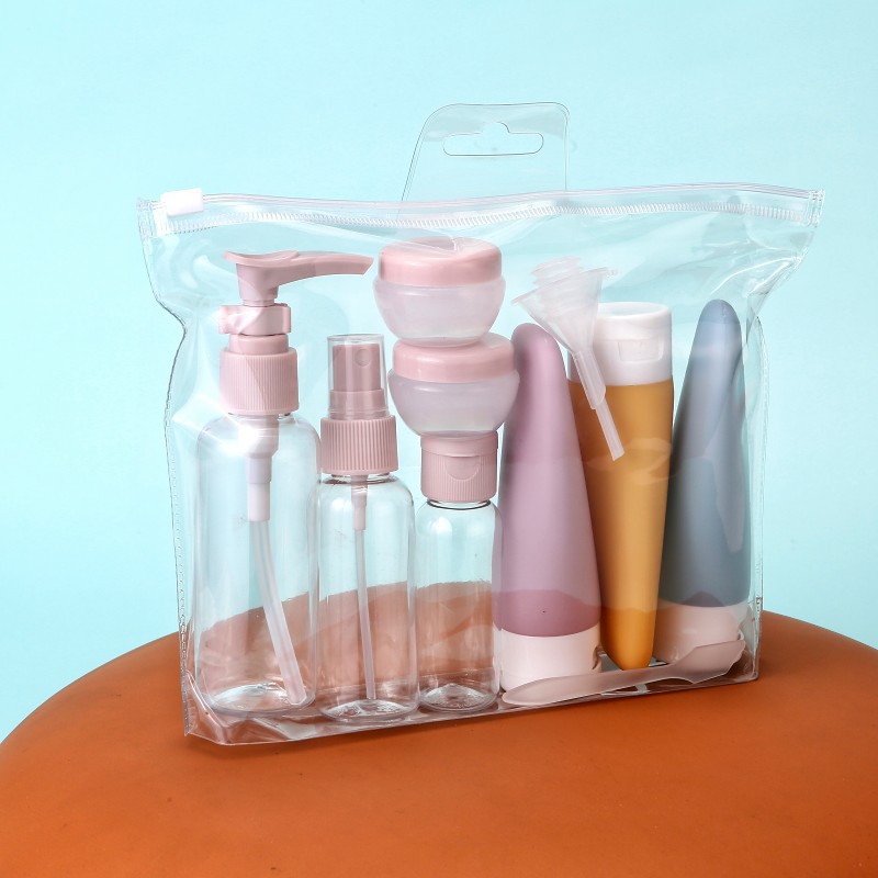 Botella de embalaje de viaje transfronterizo de once piezas de crema facial gel de ducha botella de leche de agua cosmética botella vacía juego de embalaje
