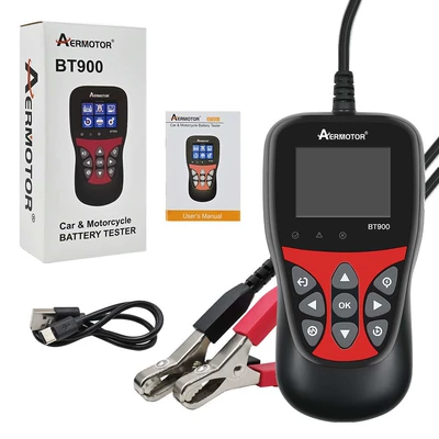 Aermotorbt900 Car, Motorcycle, and Truck Battery Testing and Detection Tool Supports 6V/12V Diagnostic Instrument (Avtomobil diaqnostika alətləri)