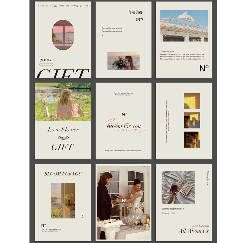 Tarjeta de felicitación floral tarjeta de agradecimiento fresca Tarjeta de bendición de vacaciones creativa Mensaje de confesión tarjeta colgante Etiqueta de flor