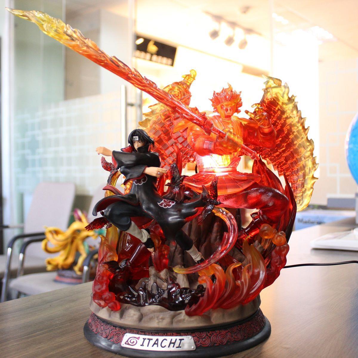 3 anime Naruto hecho a mano GK grande luminoso modelo zuoneng Kakashi Sasuke mofeta hecho a mano