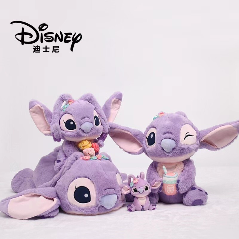 Disney 2022 New Angel Figure Lavender Purple Stitch Plush Toy Gift Backpack Disney 2022 New Angel Figure Lavender Purple Stitch Plush Toy Gift Backpack