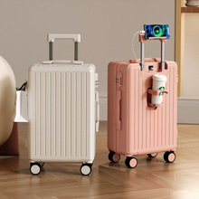 充电usb端口拉杆箱万向轮水杯架容量密码箱旅行箱行李箱登机箱