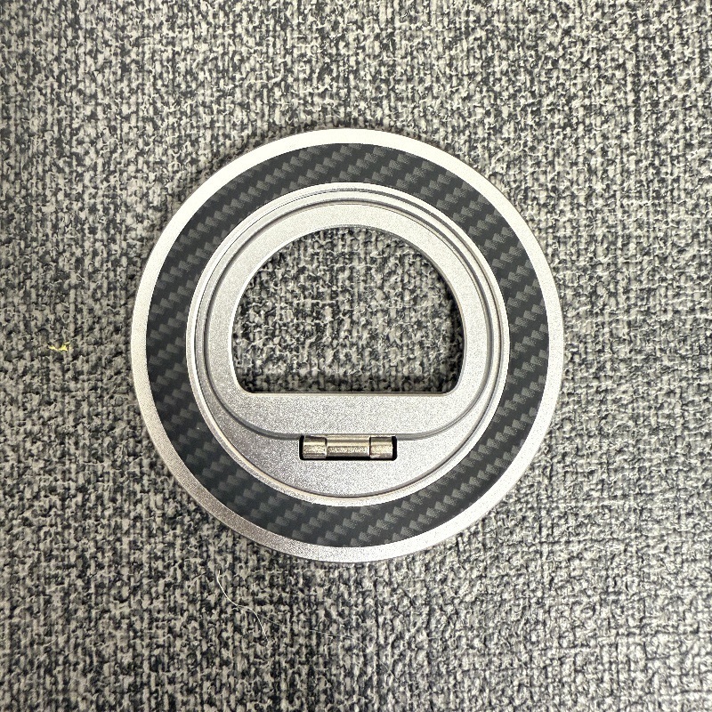 Magsafe アルミニウム合金 2025 薄型カーボンファイバーテクスチャ回転リング怠惰なデスクトップ磁気携帯電話ホルダー|undefined