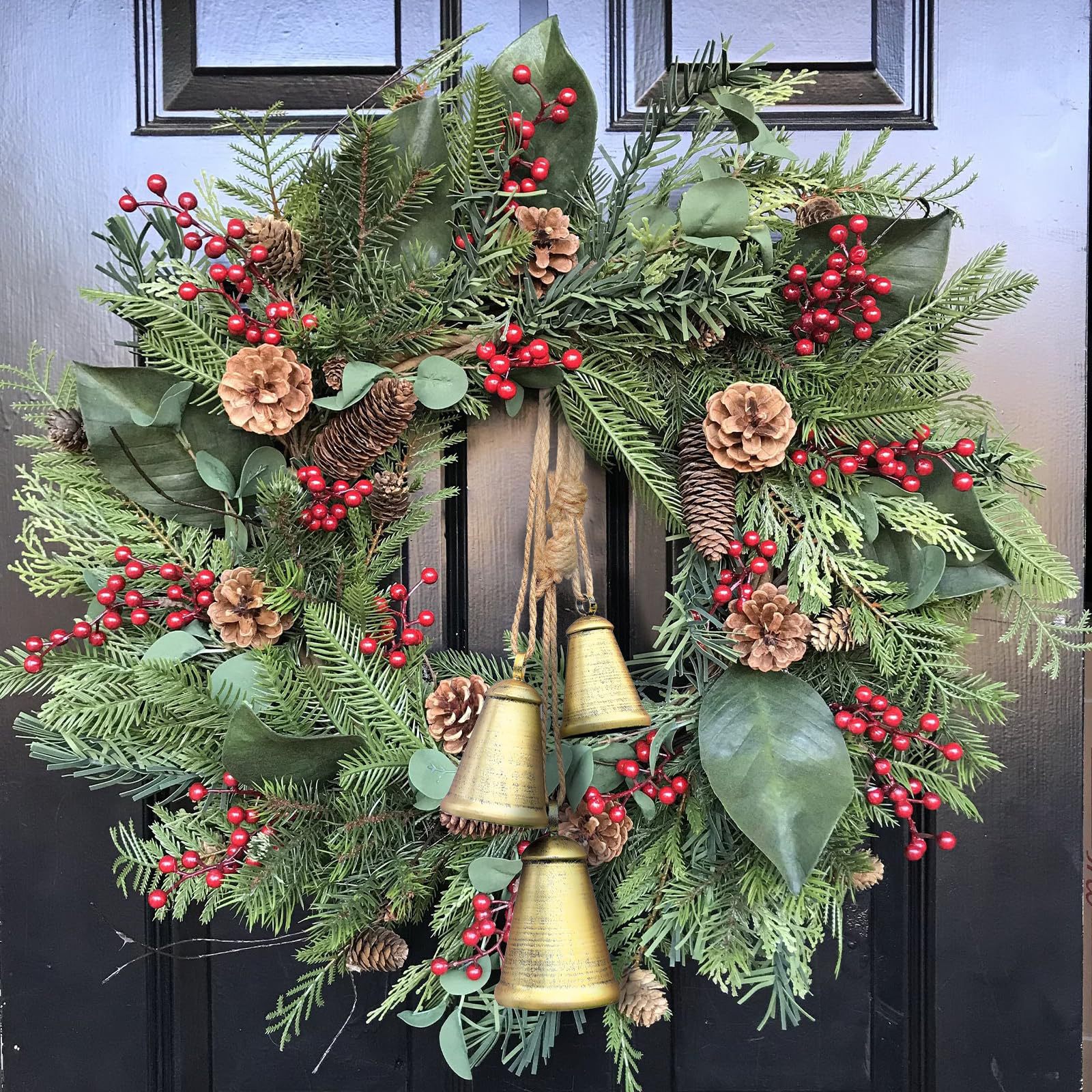Cross-border vintage gold Christmas bells metal Christmas tree decoration pendants Christmas decorations home door hangings