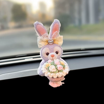 Car Dashboard Screen Lying Doll: Car ornaments - screen-model-holding-flower-star-dew
