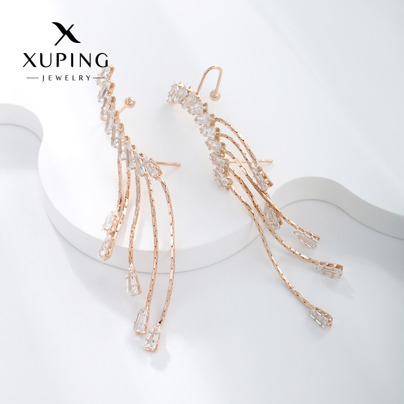 Xuping Jewelry Long Tassel Earrings Wome...