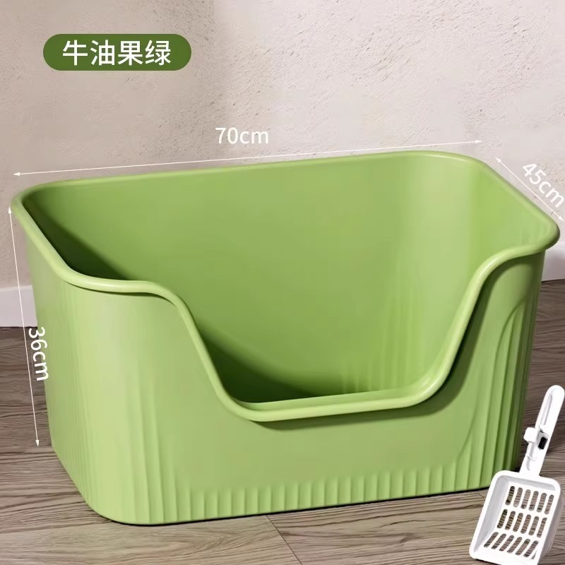 超大号加厚猫砂盆巨大防外溅全开放式半封闭缅因猫沙盆特大猫屎盆|undefined