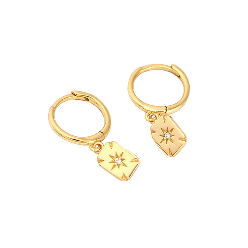 Holiday, Daily Occasion Copper Material 1 Pair Retro Star Moon Flower Copper Drop Earrings