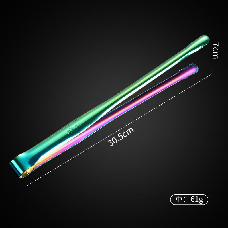 Acero inoxidable estilo coreano abrazadera de barbacoa pan casero abrazadera de carne buffet grueso alargado abrazadera de alimentos antideslizante grado de alimentos