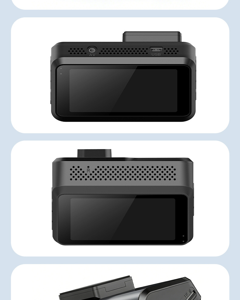 Y HD 4K Dash Cam with front and rear dual recording, mobile app connectivity, 3inch IPS screen, loop recording, car equipment