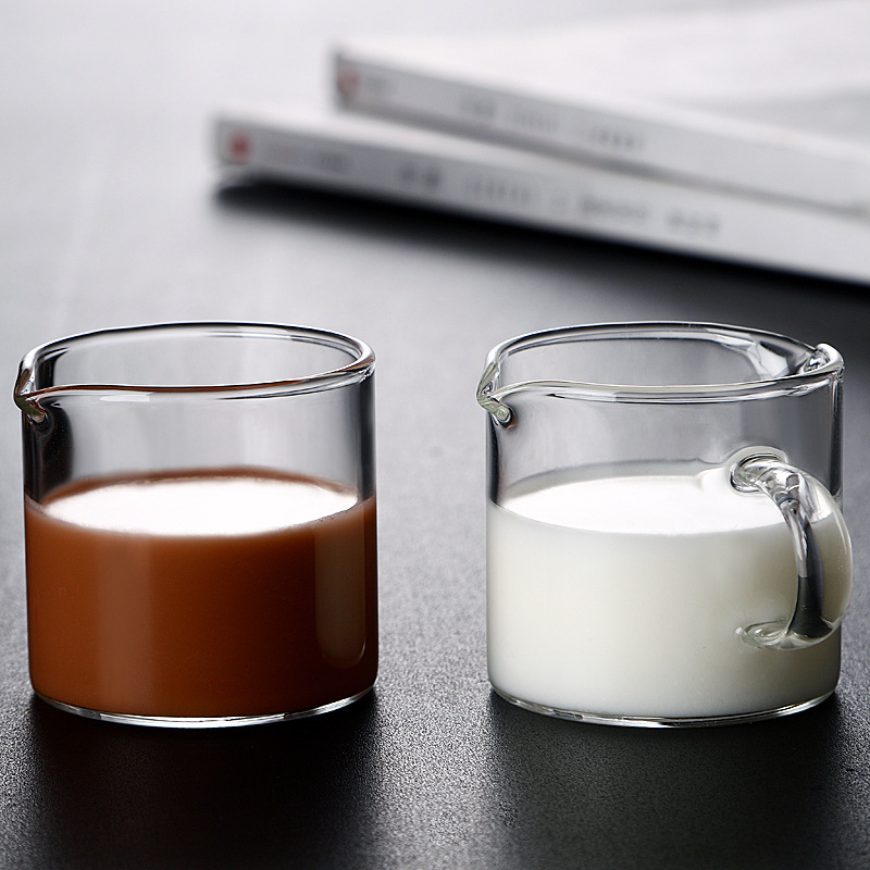 Factory wholesale High Borosilicate Glass small Milk Cup mini coffee milk Cup household single mouth sharing coffee cup Milk Jar