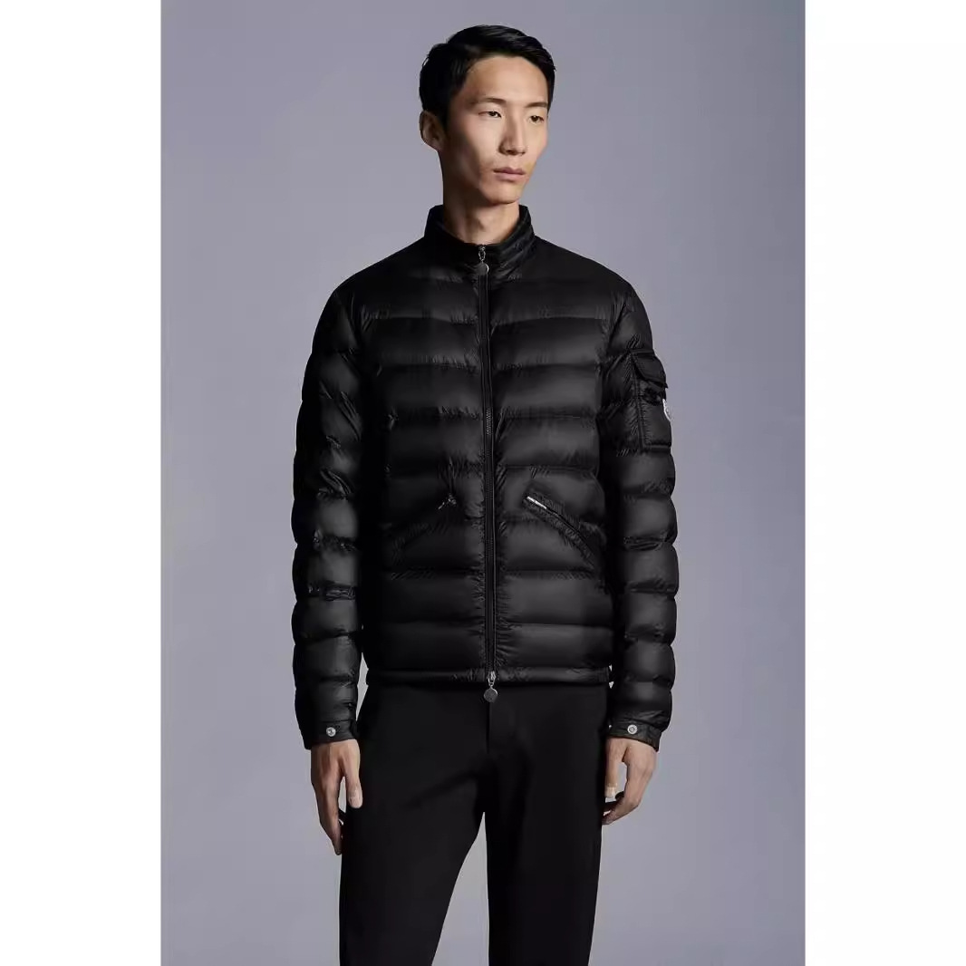 2025 뉴 M's 경량 Mengjia 다운 재킷 남성 스탠드 칼라 짧은 오토바이 재킷 패션 캐주얼 재킷 얇은