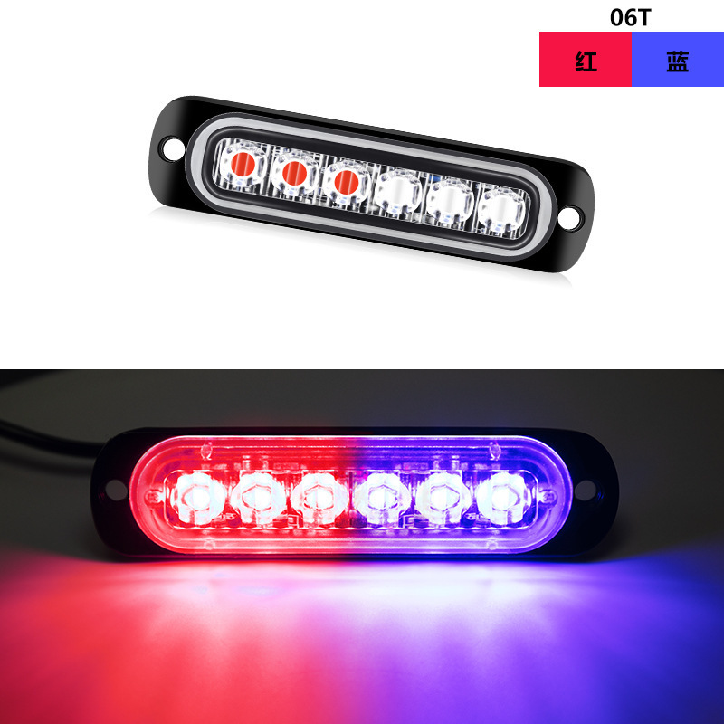 Lámpara lateral LED para automóviles y camiones Lámpara de parpadeo ultra delgada 6 luces Lámpara de advertencia Lámpara de señal