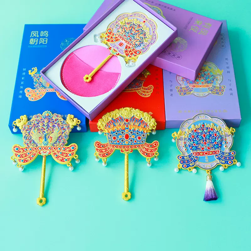 国博凤冠镜手持便携随身镜定制西安纪念品古风博物馆伴手礼套装