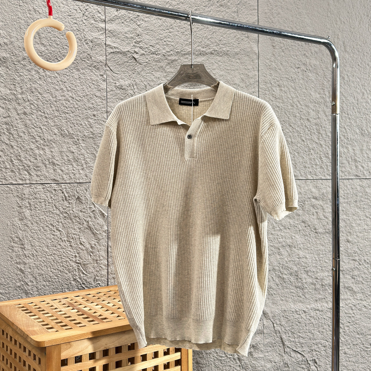 Polo camiseta de punto camiseta de manga corta camiseta de hombre cuello en V Paul rayas viejas líneas de negocios de verano fábrica transfronteriza mayorista