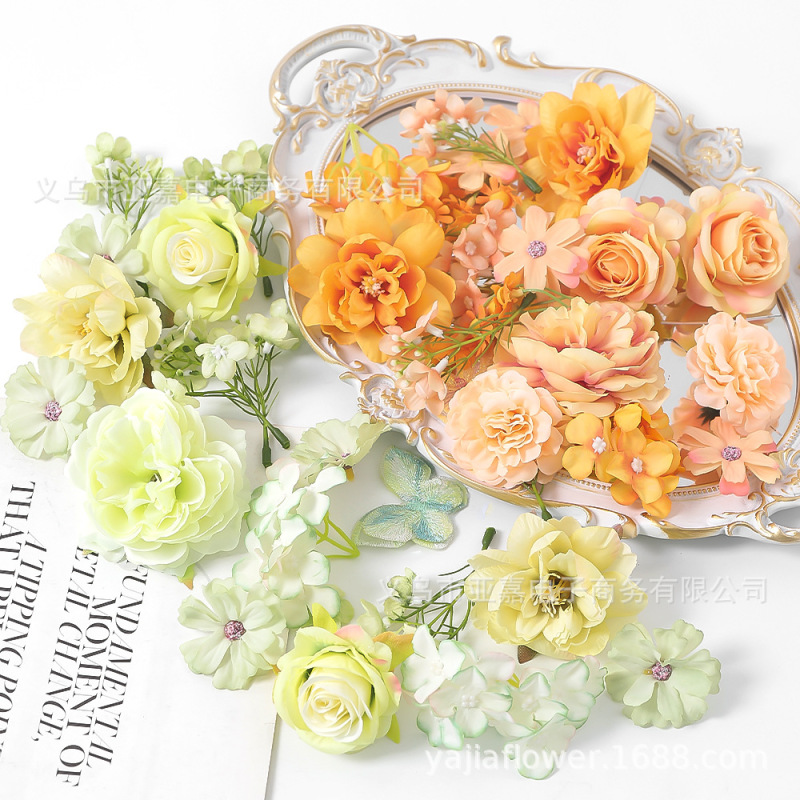 Set of Artificial Flower Materials, Fake Flowers, DIY Handmade Wreaths, Headwear Accessories, Wedding Flowers, Scene Arrangement and Decoration Set of Artificial Flower Materials, Fake Flowers, DIY Handmade Wreaths, Headwear Accessories, Wedding Flowers, Scene Arrangement and Decoration