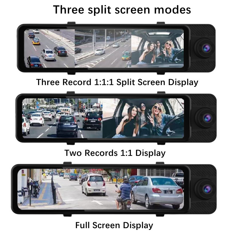 3レンズストリーミングリアビューミラーCARPLAY/AUTO車両投影スクリーン3録画高精細ナイトビジョン運転記録|undefined