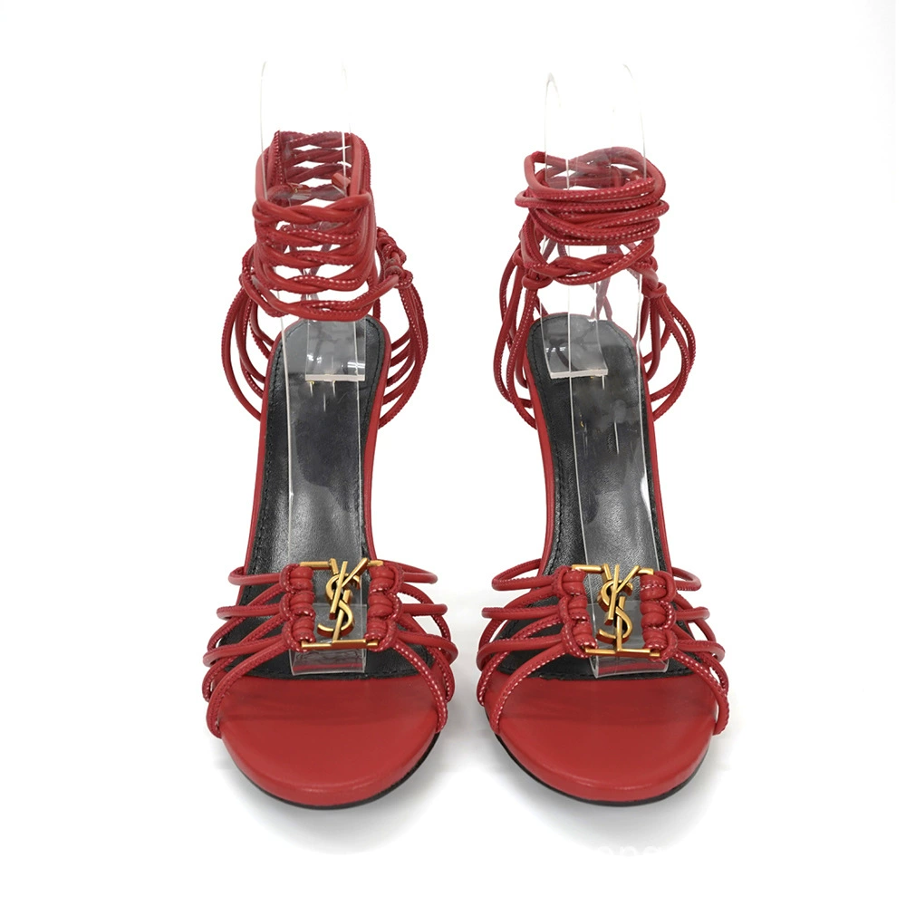 [Верхняя часть из натуральной кожи Slippers Slides туфли на высоком каблуке Y-образная пряжка перекрестные ремешки между пальцами]