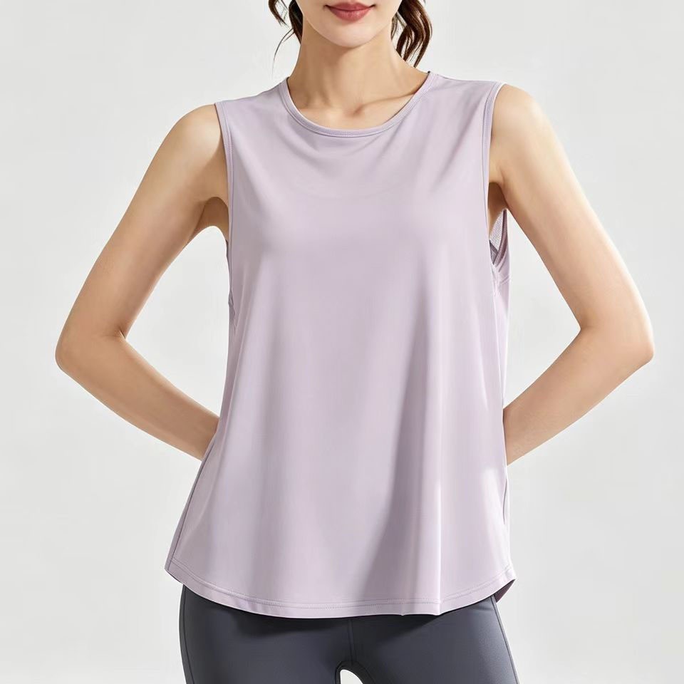 Summer Women's Solid Color Sleeveless Vest, Loose Casual Round Neck Pullover Top, Breathable Basic Vest
