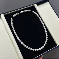 Zhuji Pearl пресноводный жемчуг ak Небесная Девушка Свет 7-8 мм Почти Круглая Небесная Девушка Свет S925 Серебряное Ожерелье Богиня Церемония